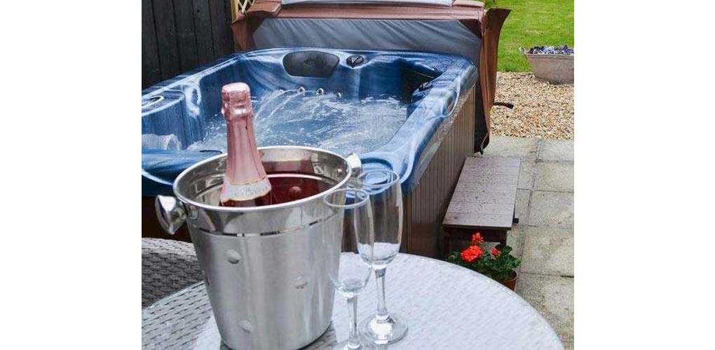 hot tub with champagne bucket